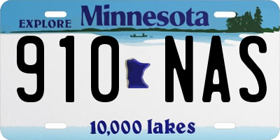 MN license plate 910NAS