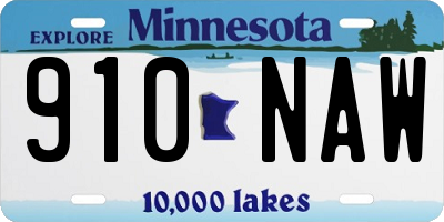 MN license plate 910NAW