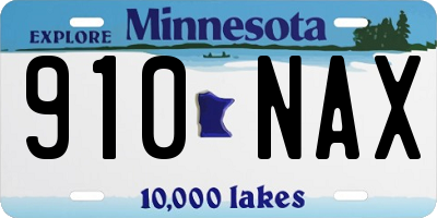 MN license plate 910NAX