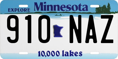MN license plate 910NAZ