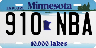 MN license plate 910NBA