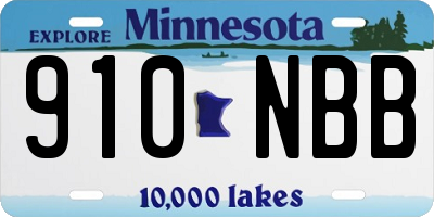 MN license plate 910NBB
