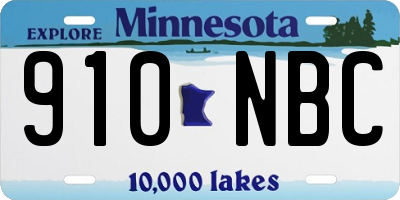 MN license plate 910NBC