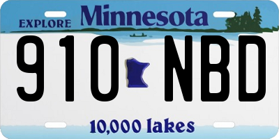 MN license plate 910NBD