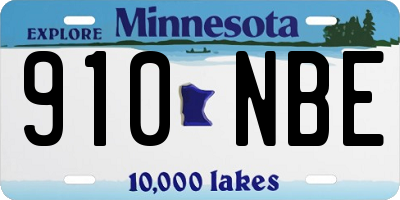 MN license plate 910NBE