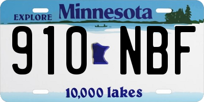 MN license plate 910NBF