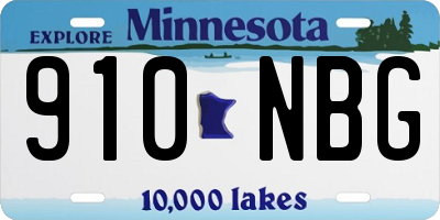 MN license plate 910NBG