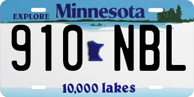 MN license plate 910NBL