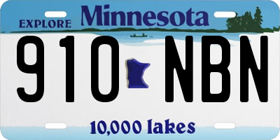 MN license plate 910NBN