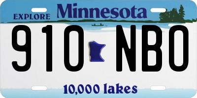MN license plate 910NBO
