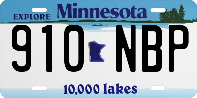 MN license plate 910NBP