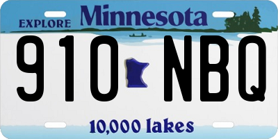 MN license plate 910NBQ