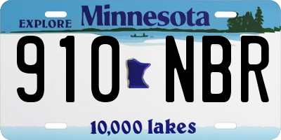MN license plate 910NBR