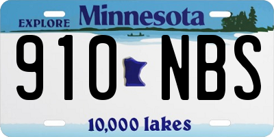 MN license plate 910NBS