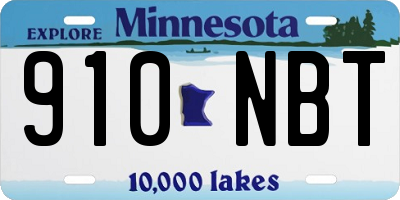 MN license plate 910NBT