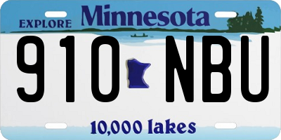 MN license plate 910NBU