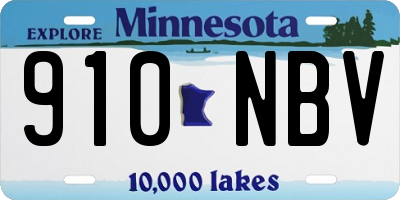 MN license plate 910NBV