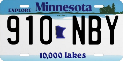 MN license plate 910NBY