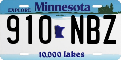 MN license plate 910NBZ