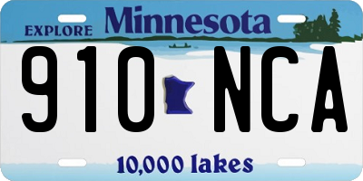 MN license plate 910NCA