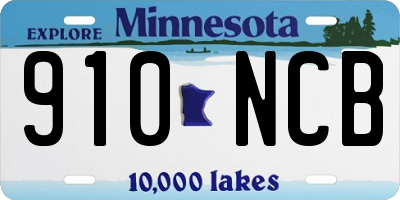 MN license plate 910NCB