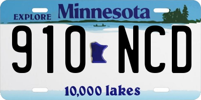 MN license plate 910NCD