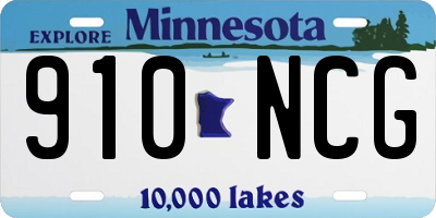 MN license plate 910NCG