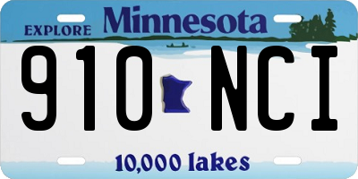 MN license plate 910NCI