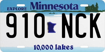 MN license plate 910NCK