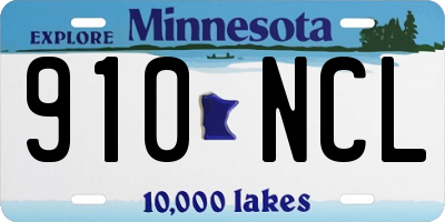 MN license plate 910NCL