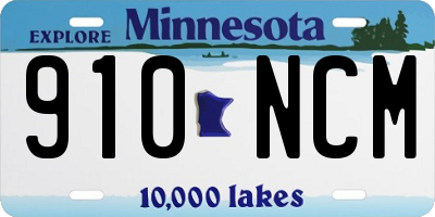 MN license plate 910NCM