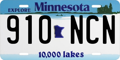 MN license plate 910NCN