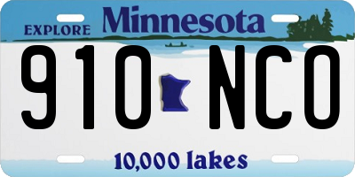 MN license plate 910NCO