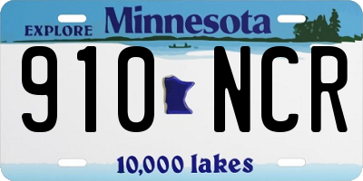 MN license plate 910NCR