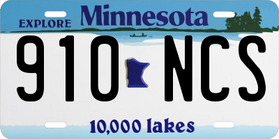 MN license plate 910NCS