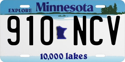 MN license plate 910NCV