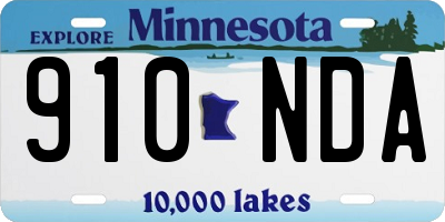 MN license plate 910NDA