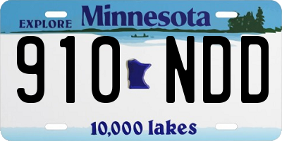 MN license plate 910NDD