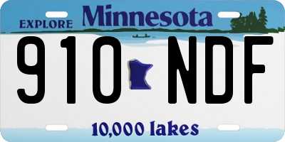 MN license plate 910NDF