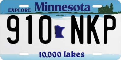 MN license plate 910NKP