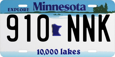 MN license plate 910NNK