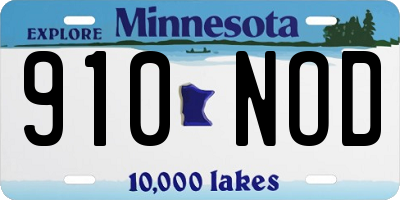 MN license plate 910NOD