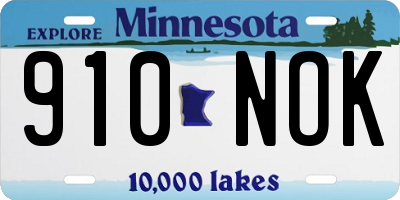 MN license plate 910NOK