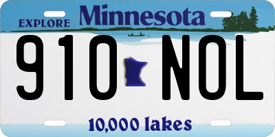 MN license plate 910NOL
