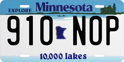 MN license plate 910NOP