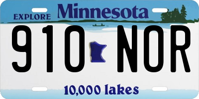 MN license plate 910NOR