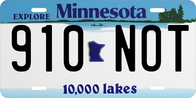 MN license plate 910NOT