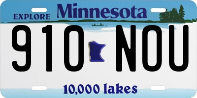 MN license plate 910NOU