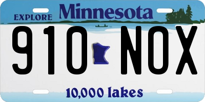 MN license plate 910NOX