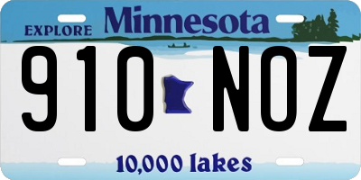 MN license plate 910NOZ